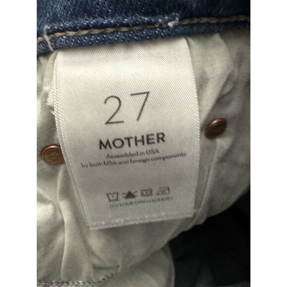 Mother Tomcat Distressed Cropped Jeans Sz 27 Button Fly Play Like a Pirate Wash - Picture 8 of 9